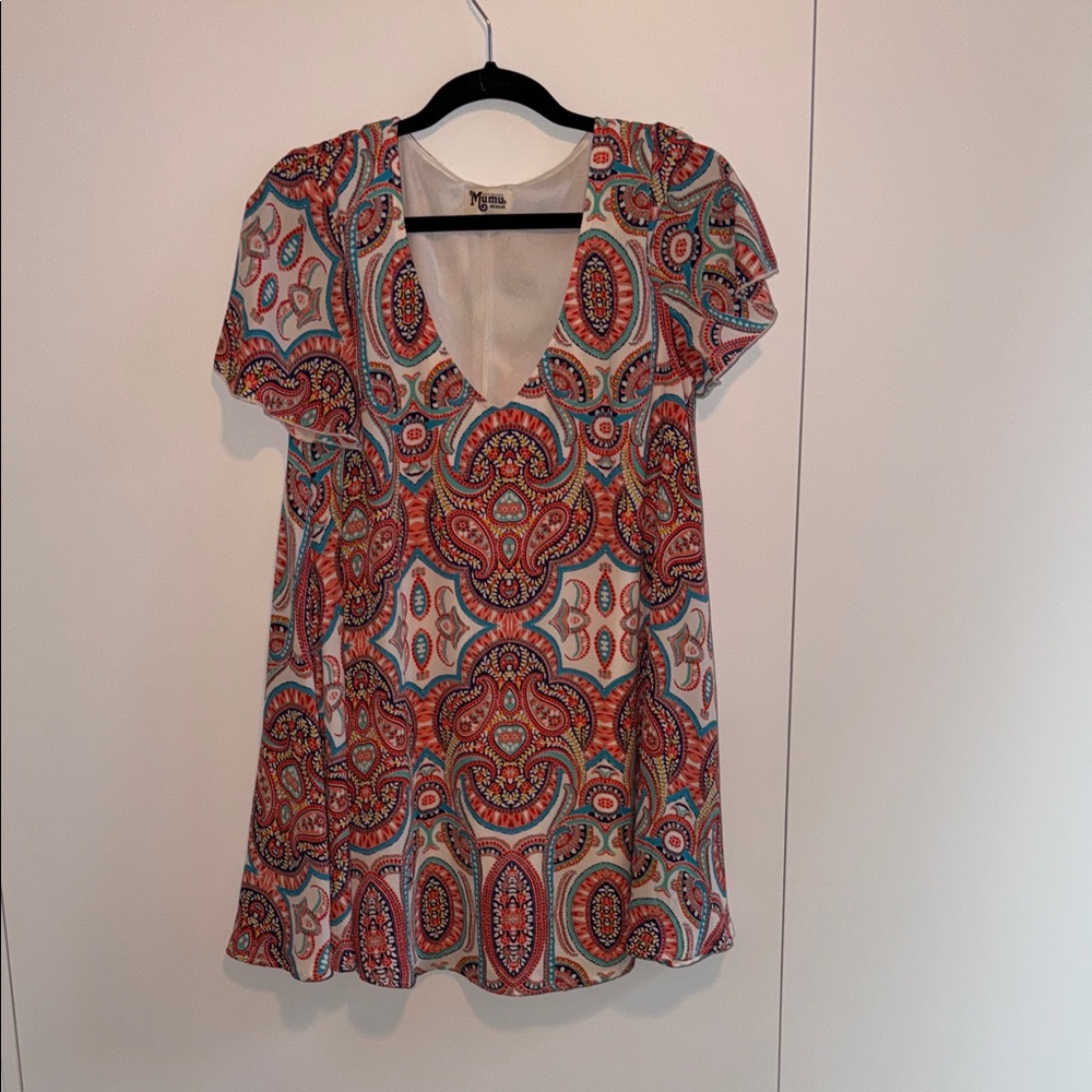 Show Me Your MuMu Red and Blue Patterned Blouse
